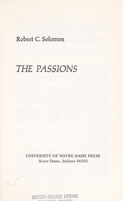 Cover of: The passions