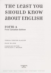 Cover of: The least you should know about English: form A