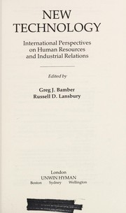 Cover of: New technology by edited by Greg J. Bamber and Russell D. Lansbury.