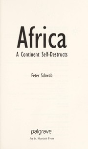 Cover of: Africa: a continent self-destructs