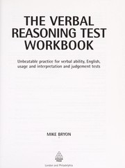 Verbal reasoning test workbook by Mike Bryon