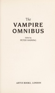 Cover of: The vampire omnibus
