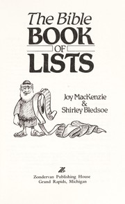 Cover of: The Bible book of lists