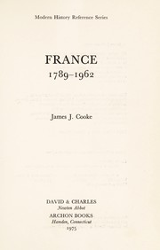 Cover of: France, 1789-1962