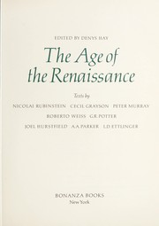Cover of: The Age of the Renaissance