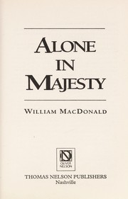 Cover of: Alone in majesty