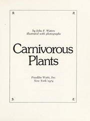 Cover of: Carnivorous plants by John Frederick Waters