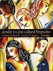 Cover of: Gender in cross-cultural perspective