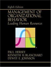 Cover of: Management of Organizational Behavior: Leading  Human Resources (8th Edition)