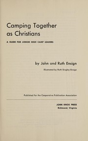 Cover of: Camping together as Christians: a guide for junior high camp leaders