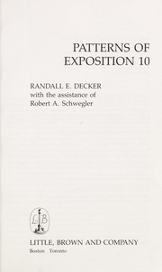 Cover of: Patterns of exposition 10