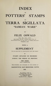 Index of potters' stamps on terra sigillata, "Samian ware" by Felix Oswald