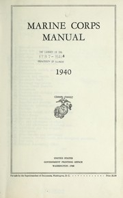 Cover of: Marine Corps Manual: 1940