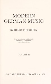Cover of: Modern German music.: New introd. and index by Hans Lenneberg.