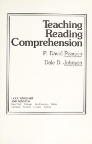 Teaching reading comprehension by P. David Pearson