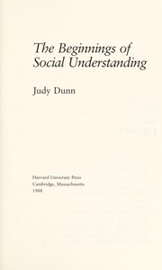 Cover of: The beginnings of social understanding