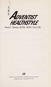 Cover of: The Adventist healthstyle