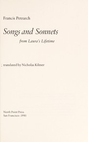 Cover of: Songs and sonnets from Laura's lifetime