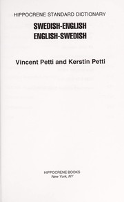 Swedish-English\English-Swedish by Vincent Petti, Vincent Petty, Kerstin Petty