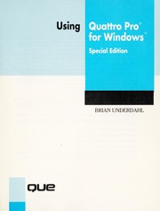 Cover of: Using Quattro Pro for Windows