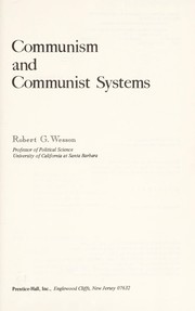 Cover of: Communism and communist systems