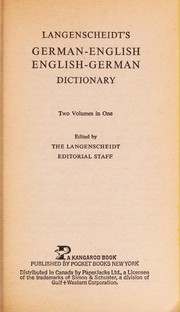Cover of: Langenscheidt's German-English English-German Dictionary
