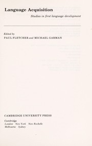 Language acquisition by Paul Fletcher, Michael Garman