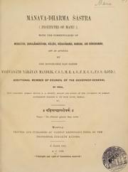 Cover of: Mánava-dharma śástra (Institutes of Manu)
