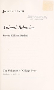 Cover of: Animal behavior. by John Paul Scott