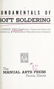 Cover of: Fundamentals of soft soldering.