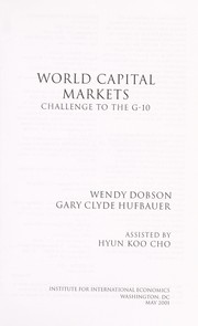Cover of: World capital markets: challenge to the G-10
