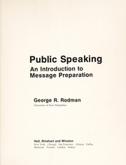 Cover of: Public speaking by George R. Rodman