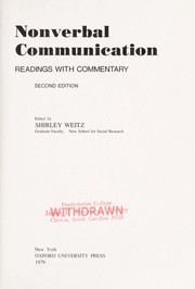 Cover of: Nonverbal communication by Shirley Weitz