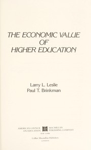 Cover of: The economic value of higher education