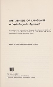 Cover of: Genesis of Language a Psycholinguistic A