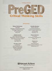 Cover of: Steck-Vaughn PreGED critical thinking skills