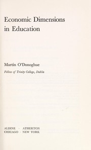 Cover of: Economic dimensions in education.