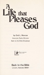 Cover of: A life that pleases God