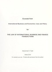 Cover of: Excerpts from International business and economics : law and policy: for The law of international business and finance transactions