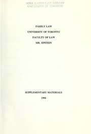 Cover of: Family law: supplementary materials