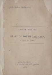 Cover of: Constitution of the state of South Carolina