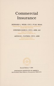 Commercial insurance by Bernard L. Webb