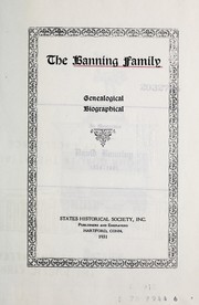 Banning family, genealogical, biographical by States Historical Company, Inc., Hartford, Conn