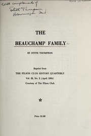 Cover of: The Beauchamp family.