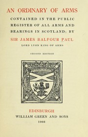 Cover of: An ordinary of arms contained in the public register of all arms and bearings in Scotland
