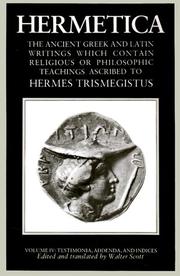 Cover of: Hermetica volume 4 (Hermetica)