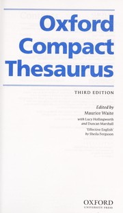 Oxford compact thesaurus by Maurice Waite, Duncan Marshall