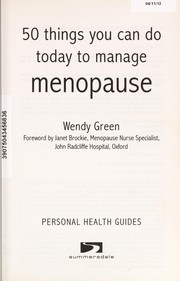 Cover of: 50 things you can do today to manage menopause