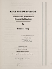 Cover of: Native American literature: Montana and Northcentral Regional publications