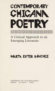 Contemporary Chicana poetry by Marta Ester Sánchez